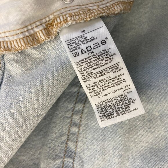 NWT Old Navy Denim Shorts Plus 30 Jeans Curvy OG High Rise Distressed Light Wash - Picture 7 of 16